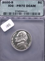 2000 S ICG PF70DC JEFFERSON NICKEL