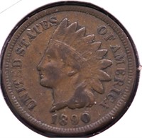 1890 INDIAN HEAD CENT VF