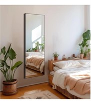 BONEWEI Door Mirror Full Length, 16"x50" Black