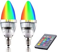 Bonlux E12 C35 RGB LED Candelabra Light Bulb, 16