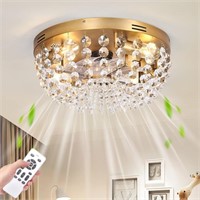 Ceiling Fan with Light Flush Mount Modern, Small
