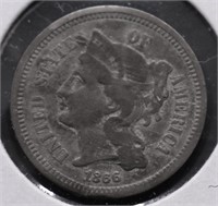 1866 3 CENT PIECE VF