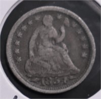 1854 HALF DIME F