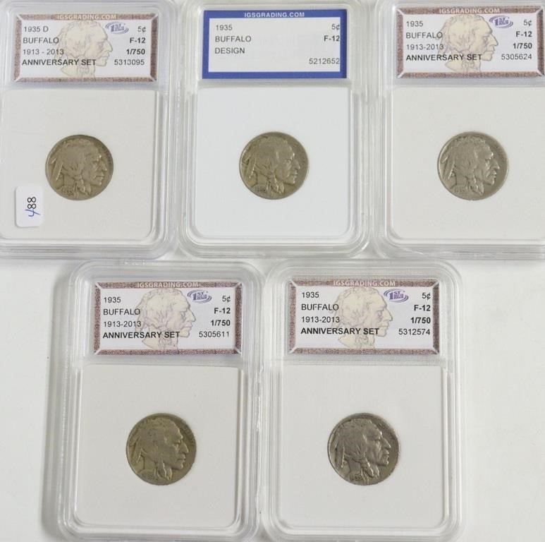 5// IGS F 12 MIXED BUFFALO NICKELS