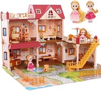 CUTE STONE Doll House Dollhouse with Light, Dream