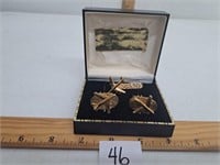 Vintage DC-8 Cuff Links and Tie Clasp in Box
