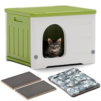 Plastic Cat House for Outdoor Indoor Use,