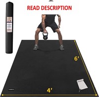 $100  CAMBIVO Exercise Mat  6'x4'x7mm  Black