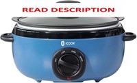 $54  ICOOK 3.5Qt Slow Cooker  Sear/Saut Pot  Blue
