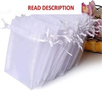 $7  Hopttreely 100PCS Organza Bags  White  4x4.72