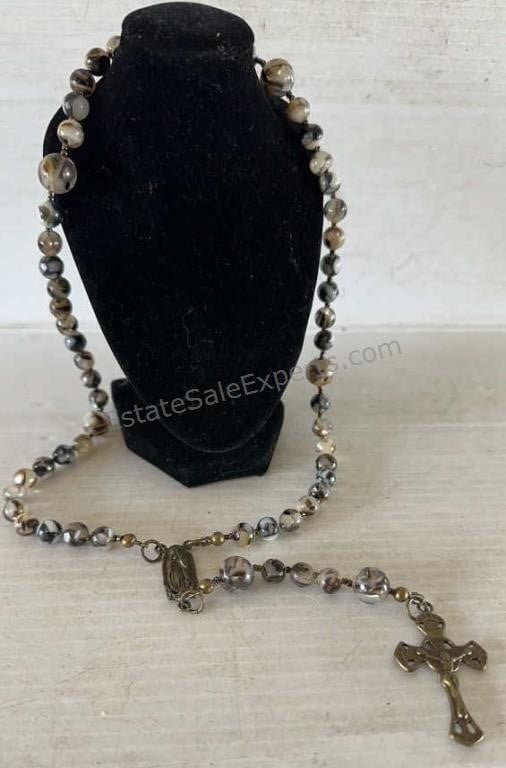 ROSARY STONE and GLASS  BEADS