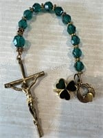 IRISH ROSARY TENNER ROSARY BEADS GREEN SWAROVSKI