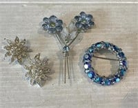 Pair of Vintage Brooches and Sarah Coventry Clip