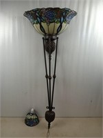 39-in stained glass wall hanging light with