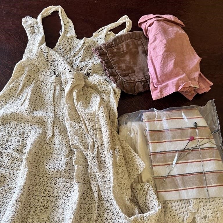 Vintage Baby Cap, Crochet  Dress, Shirt, Asst