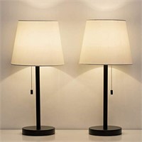 HAITRAL Bedside Table Lamps Set of 2 - Black and