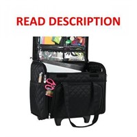 $79  Teacher Rolling Tote  Black Quilted
