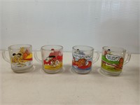 Four vintage late '70s Garfield mugs for