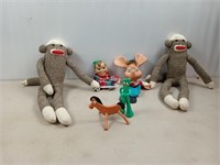 Old school child's toys sock monkeys Gumby