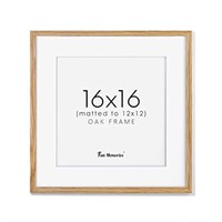 16x16 Picture Frame, Solid Oak Wood Frame 16 x