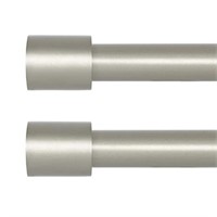 2 Pack Silver Curtain Rods for Windows 48 to 84