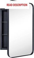 16x24' Black Mirror Cabinet  Stainless Steel