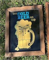 Ice Cold Beer On Tap Sign
