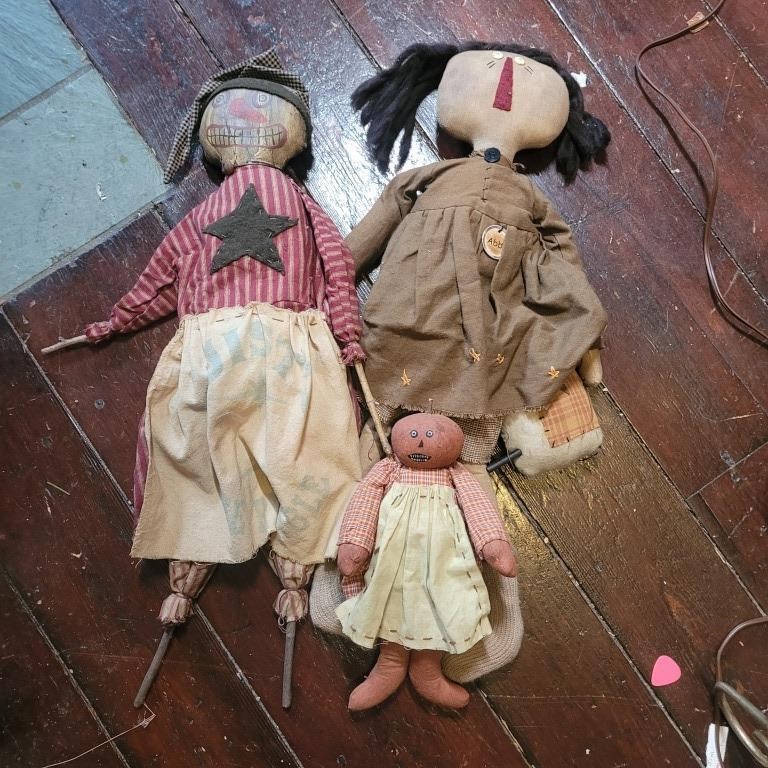 Country Farmhouse Decor Cloth Dolls (3)