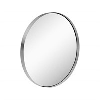 KAASUNES 28-Inch Circle Mirror Brushed Nickel