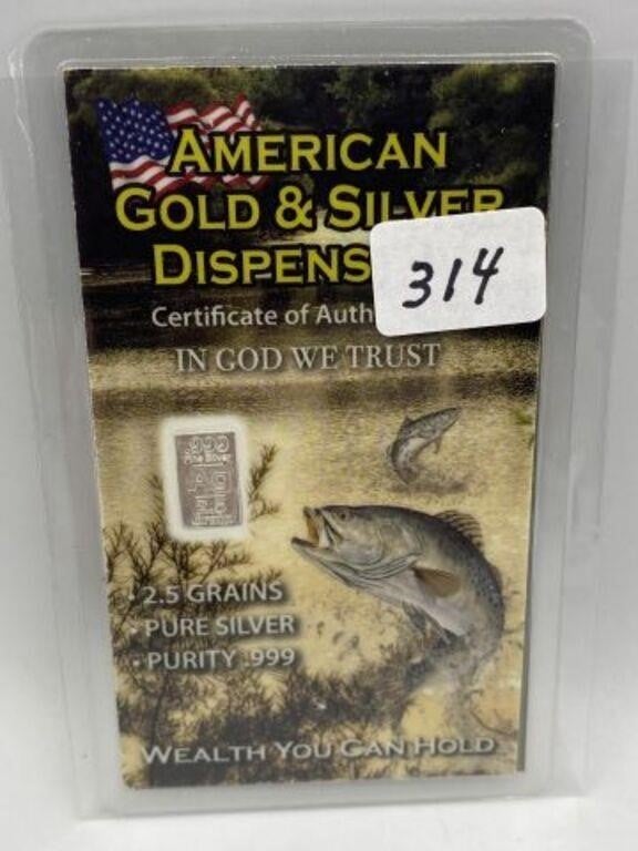PURE ***SILVER *** BARS CERTIFIED FISH  2 PCS