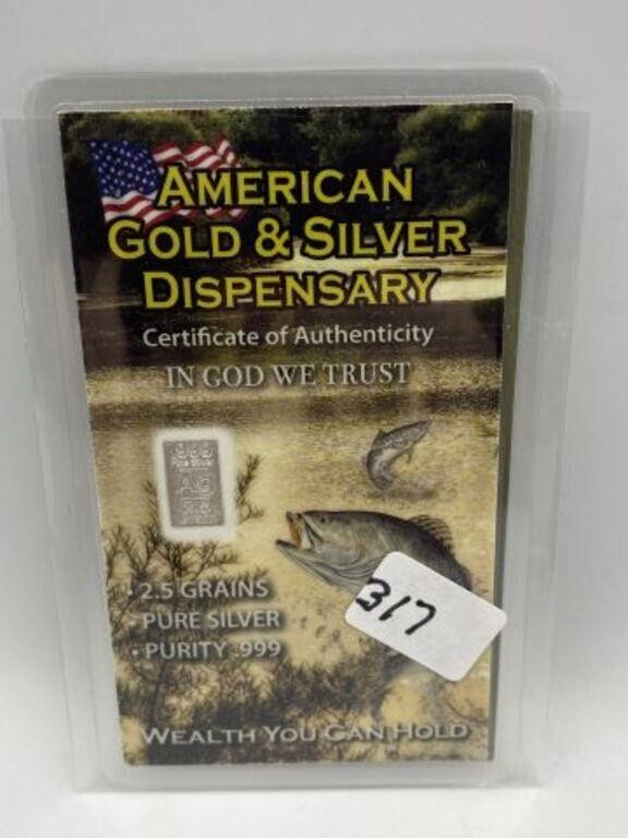 PURE ***SILVER *** BARS CERTIFIED FISH  2 PCS