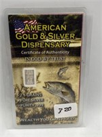 PURE ***SILVER *** BARS CERTIFIED FISH AND EAGLE