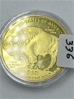 2013 COPY GOLD PLATED COIN INDIAN / BUFFALO (NO