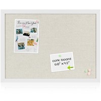 Board2by Farmhouse Linen Cork Bulletin Board 48 x