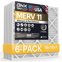 BNX TruFilter 18x18x1 Air Filter MERV 11 (6-Pack)