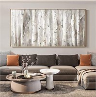 White Birch Trees Large Wall Art For Living Room-
