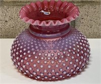 Vintage Fenton Cranberry Hobnail Lamp Shade
