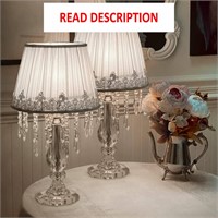 $180  2 Crystal Lamps  Dimmable  W 12.8 X H 22.8