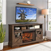 Modern Upgraded Fireplace TV Stand with 38" 3D El