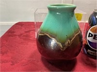 Vintage drip glaze pottery vase 5 1/2 inches tall