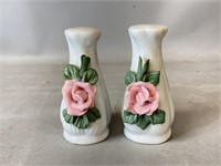 Vintage Porcelain Floral Salt and Pepper Shakers
