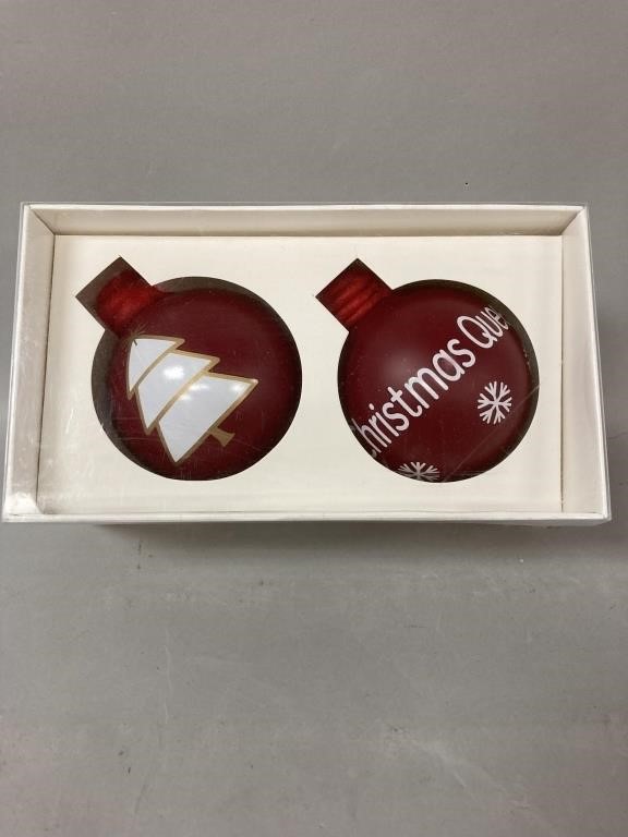 (2) Christmas Glass Ornaments
