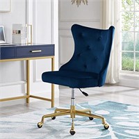 24KF Upholstered Tufted Button Velvet Office Chair