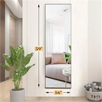 DUMOS Full Length Mirror with Stand, 59"x16"