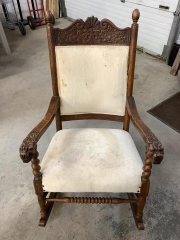 Antique Carved Adult Rocking Chair