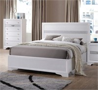 Contemporary Twin Size White Color Finish Bed