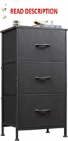 $36  WLIVE Dresser  3 Drawers  Charcoal Black