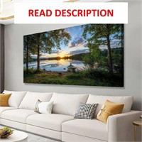 $53  Forest Sunrise Lake Art  20x40in Canvas Print