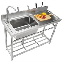 VEVOR Stainless Steel Utility Sink, Free Standing