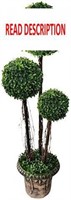 $70  3FT Artificial Boxwood Topiary in Plastic Pot
